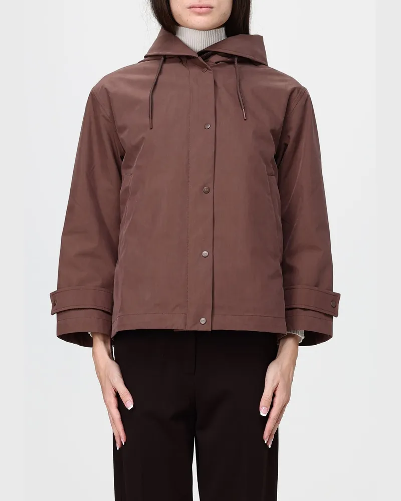 DUNO Kurzer Trenchcoat Cynia Chia Elva aus technischem Gewebe mit Kapuze Braun