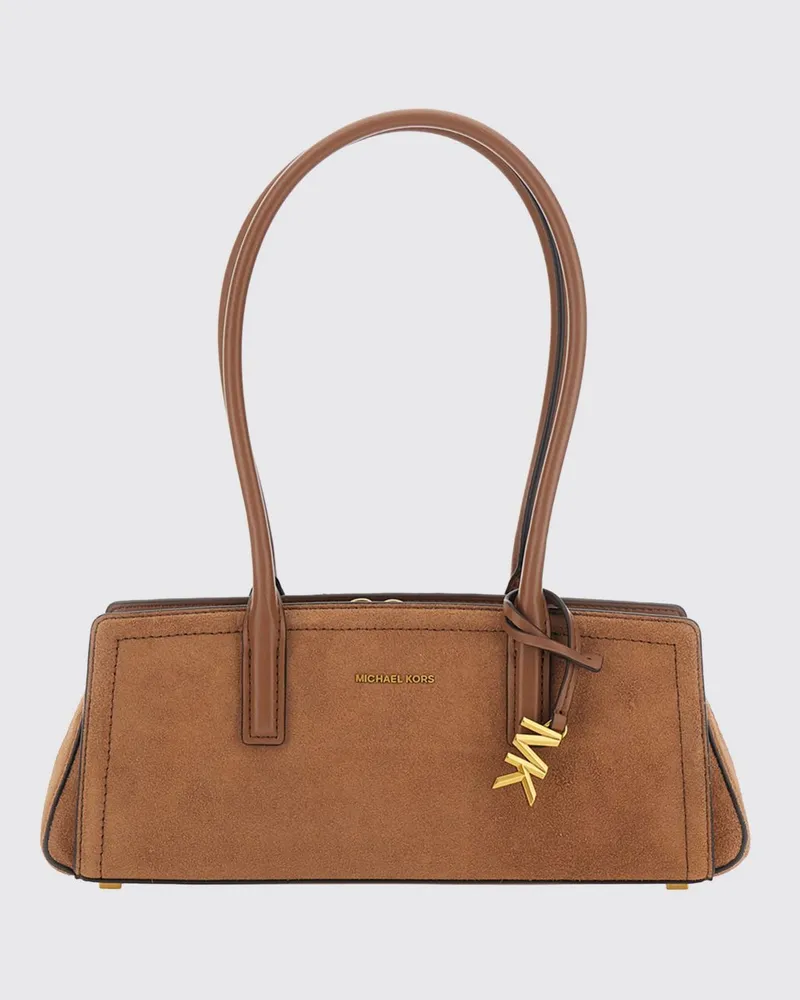 Michael Kors Laila Schultertasche aus Wildleder mit Logo-Anhänger Braun