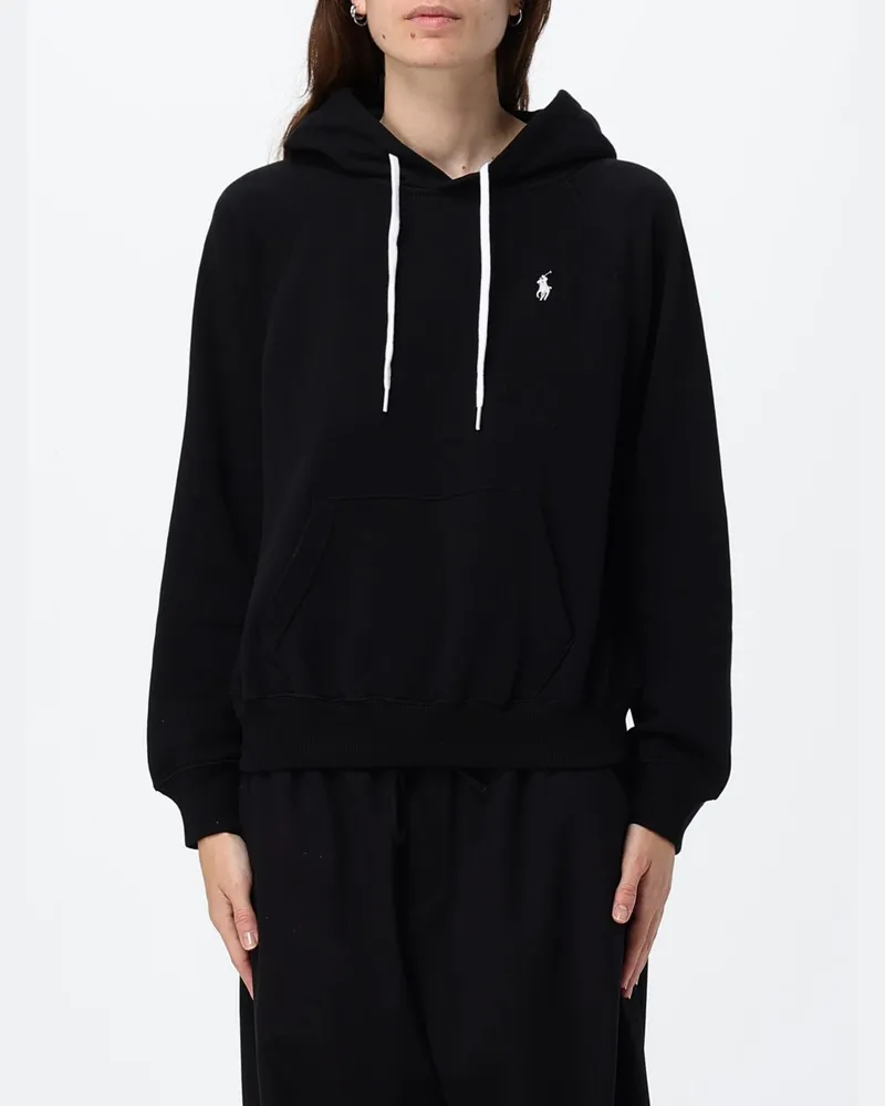 Ralph Lauren Relaxed Fit Hoodie aus Baumwollmischung mit Logo Schwarz