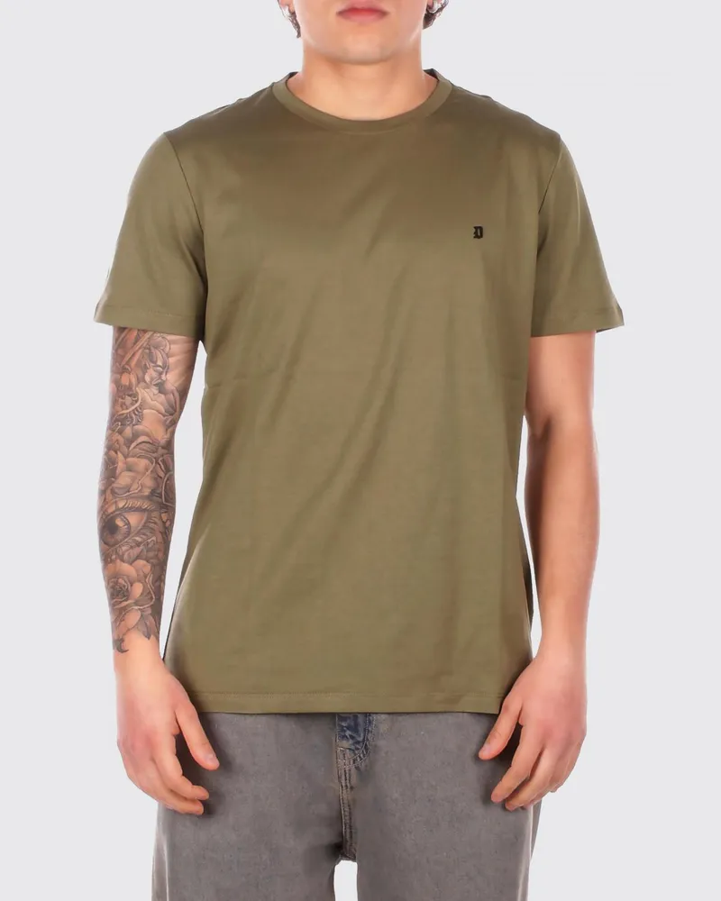 Dondup Baumwoll-T-Shirt mit Mini-Logo Military