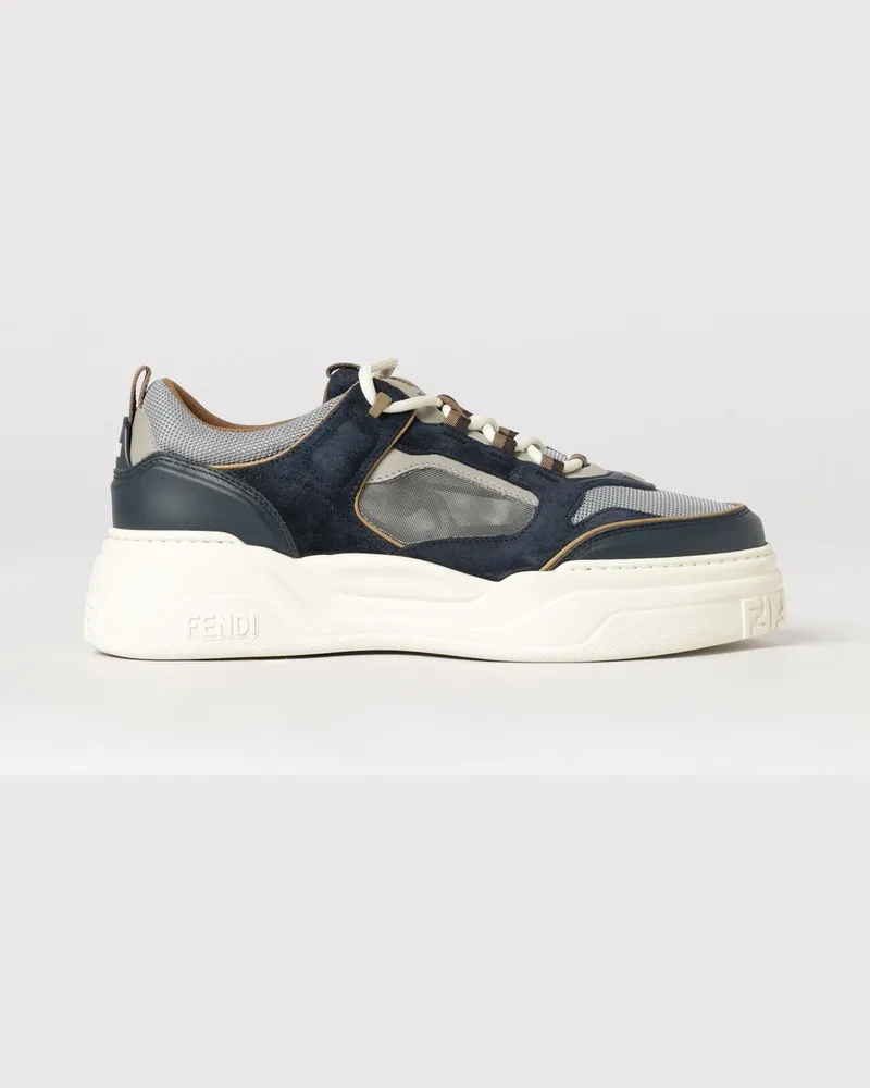 Fendi Sneaker Force von aus Veloursleder und Mesh mit Chunky-Sohle Blau
