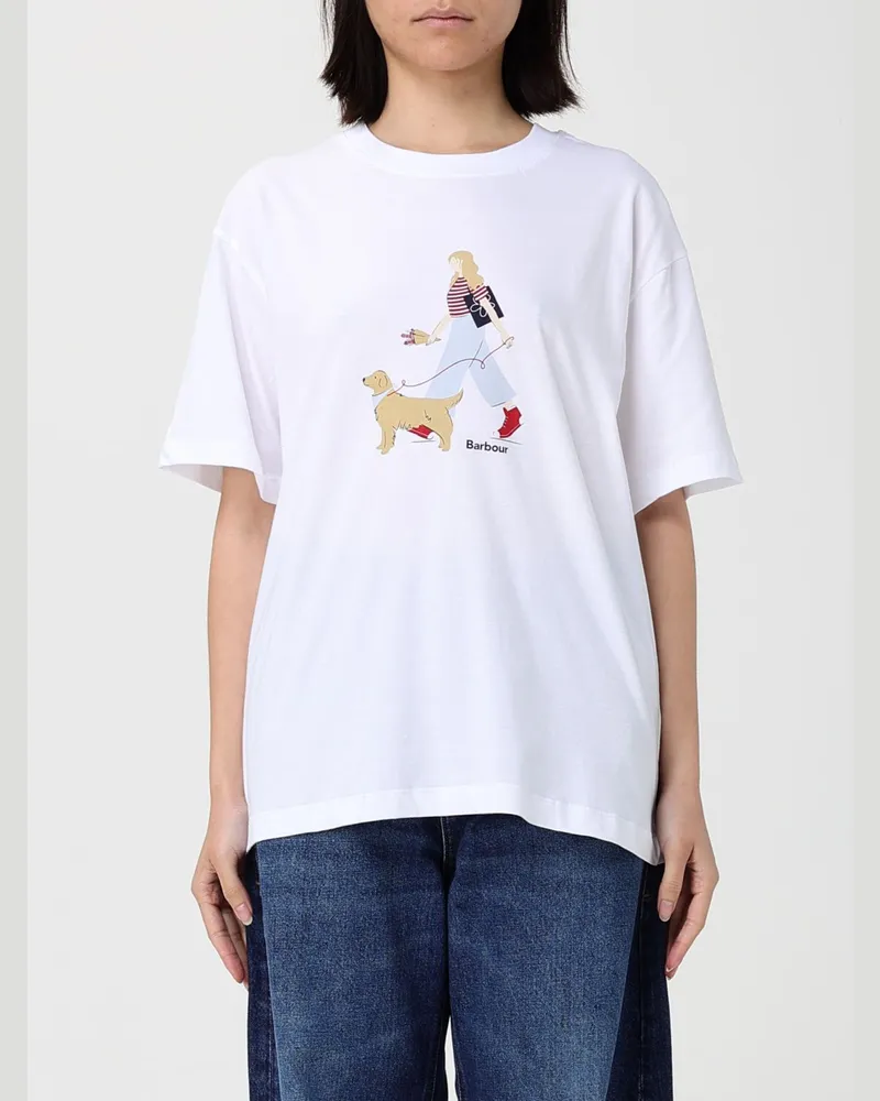 Barbour T-shirt damen Weiß