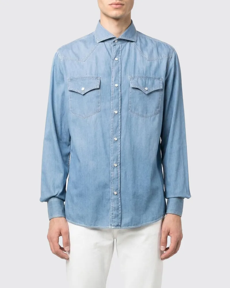 Brunello Cucinelli T-shirt herren Blau