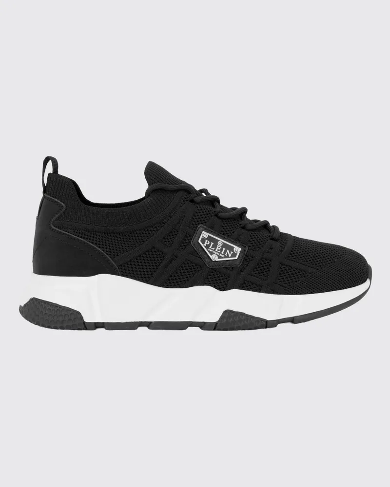 Philipp Plein Low-Top-Sneakers aus technischem Mesh mit elastischem Knöchel Schwarz