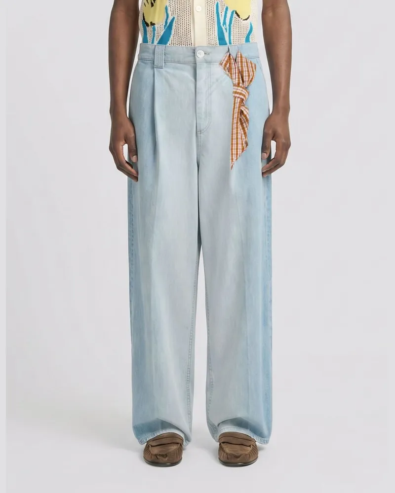 Marni Denim Wide-Leg Jeans Blau