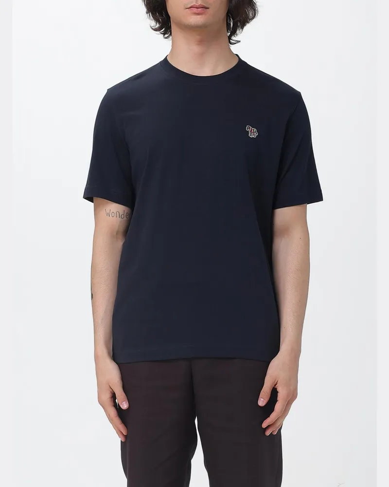 Paul Smith Rundhals-Baumwoll-T-Shirt Blau