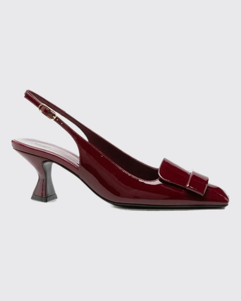 Sergio Rossi SR1 Sculpt Slingback-Pumps aus Lackleder mit eckiger Spitze und Logoplakette Braun