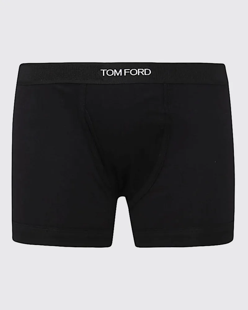Tom Ford Boxer-Briefs aus Stretch-Baumwolle mit Logo-Bund Schwarz
