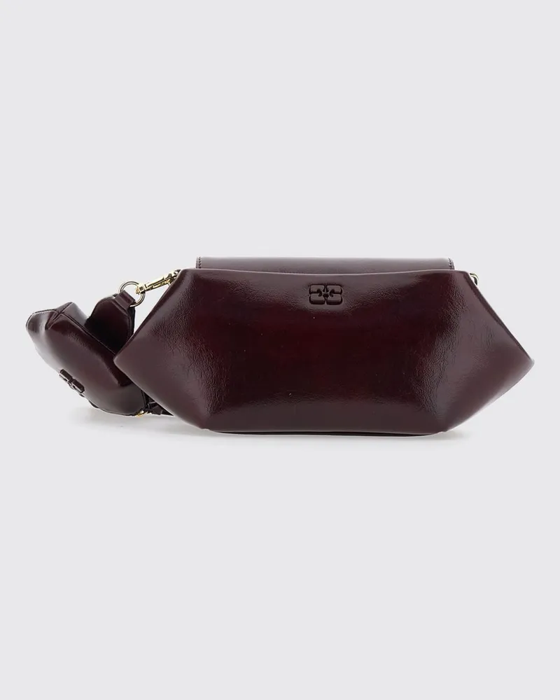 Ganni Schultertasche damen Burgunderrot