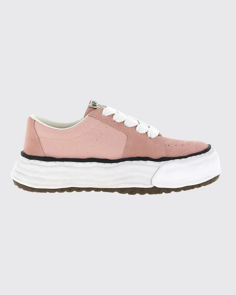 MIHARAYASUHIRO Eric Low Top Sneaker aus Leder und Baumwoll-Canvas Pink