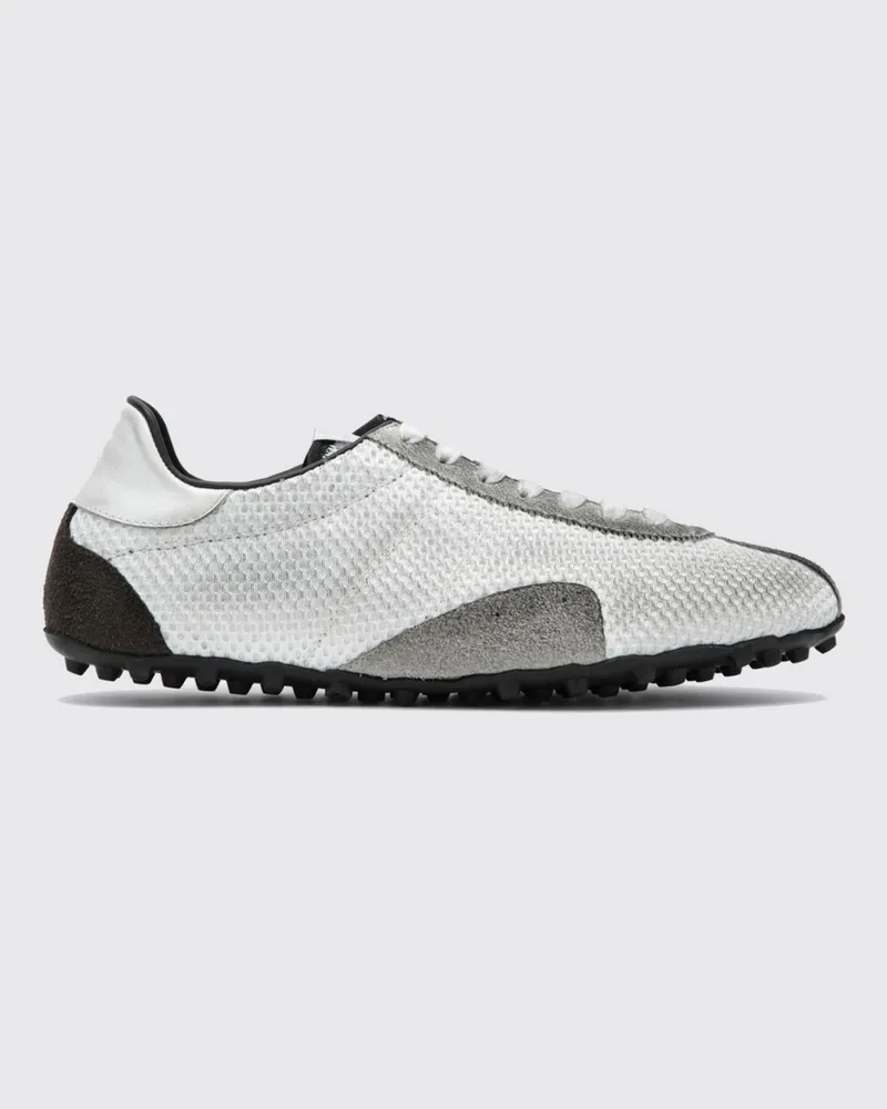 Maison Margiela Zweifarbige Sprinters Sneakers aus Mesh und Veloursleder Weiß