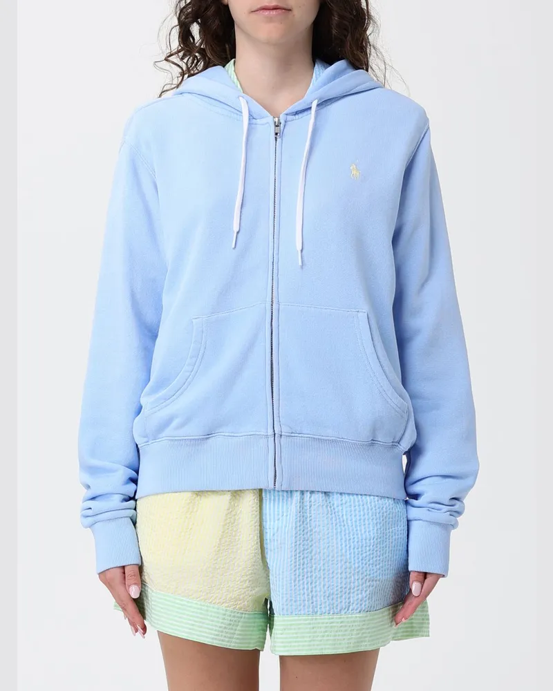 Ralph Lauren Baumwoll-Kapuzenpullover Hellblau