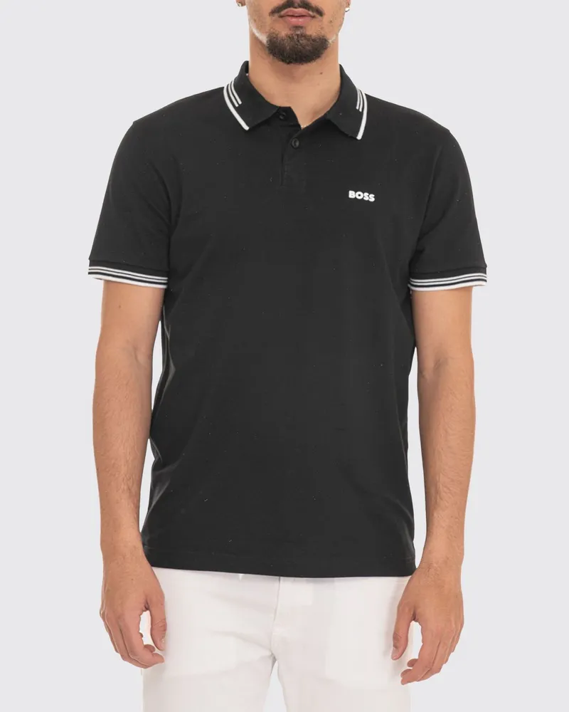 HUGO BOSS Baumwoll-Polo mit Logo Schwarz
