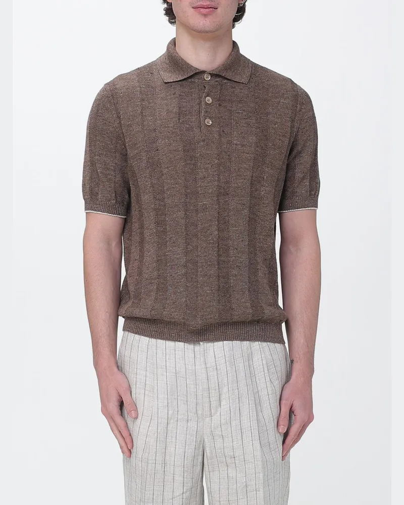 Brunello Cucinelli Polo herren Braun