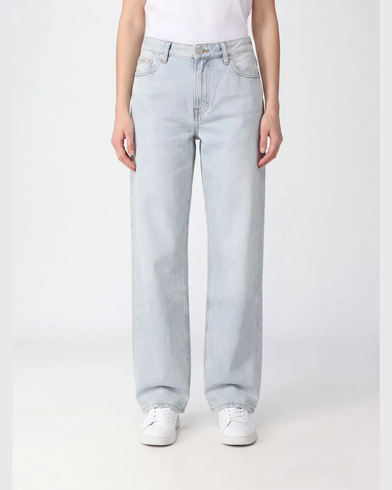 Calvin Klein High-Waist Wide-Leg Jeans aus Baumwolldenim Indigo