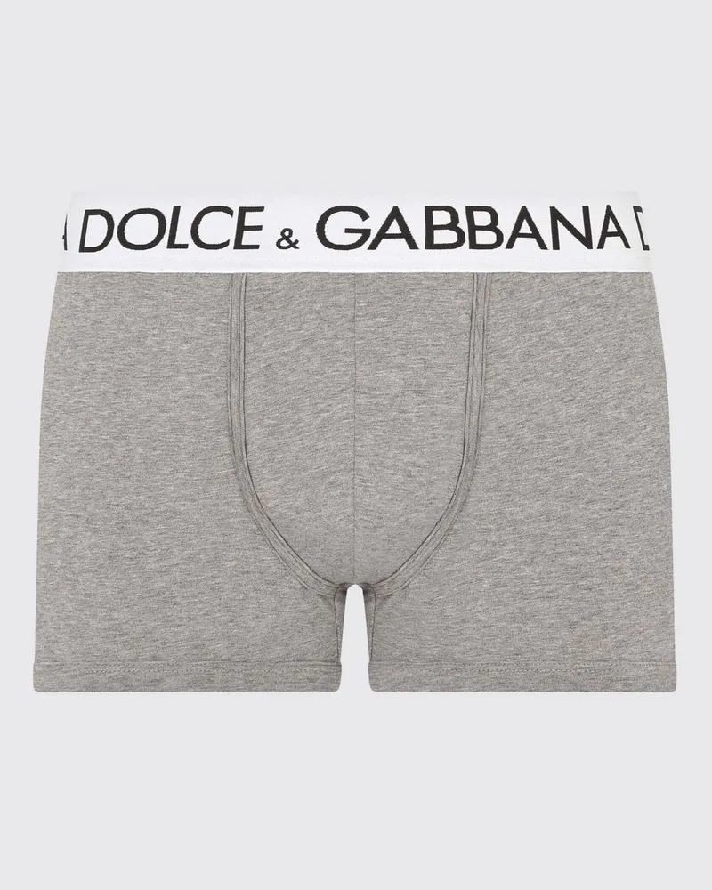 Dolce & Gabbana DOLCE  GABBANA Stretch-Baumwollboxershorts mit Logo Dolce & Gabbana Grau