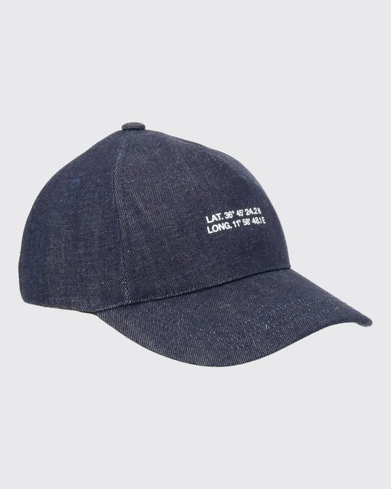 A.P.C. Baseballkappe aus Baumwoll-Denim mit grafischem Druck Blau