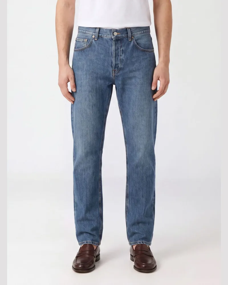 Dondup Straight-Fit Jeans aus Baumwolldenim mit mittlerer Leibhöhe und fünf Taschen Blau