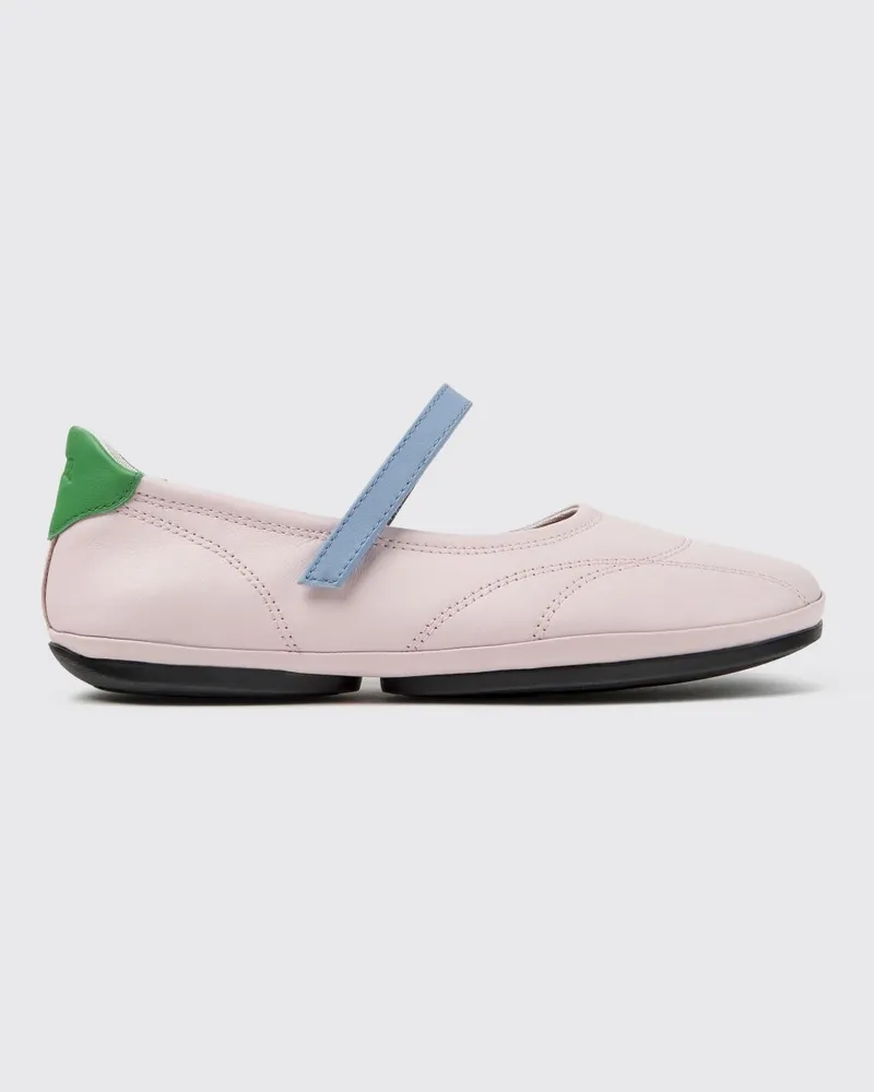 Camper Twins Mary Jane Ballerinas aus Kalbsleder mit abstraktem Muster Pink