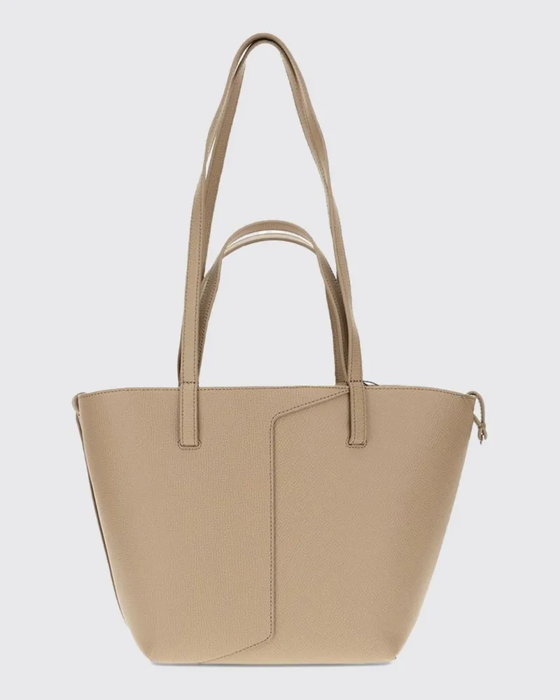 Emporio Armani 1981 Tote-Bag aus Rindsleder mit herausnehmbarer Pochette Grau
