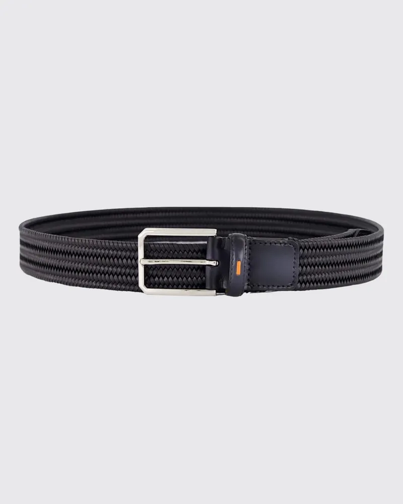Santoni Gürtel aus geflochtenem Leder Schwarz