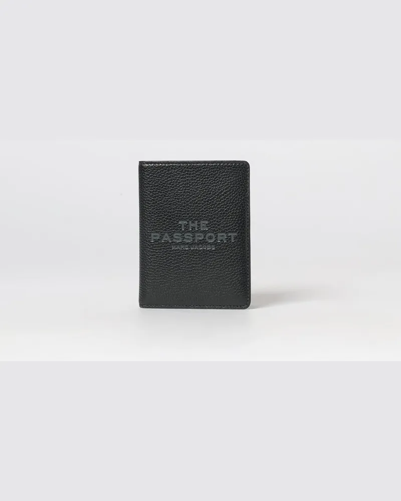 Marc Jacobs The Passport Bifold-Dokumentenhalter aus genarbtem Rindsleder Schwarz