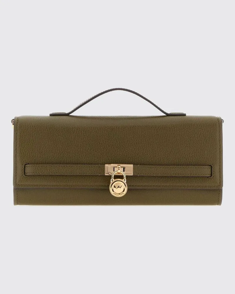 Michael Kors Hamilton Moderne mittelgroße Umhängetasche aus genarbtem Leder Grün
