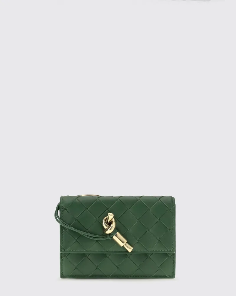 Bottega Veneta Andiamo Kartenetui mit Reißverschluss aus Intrecciato-Lammleder Grün