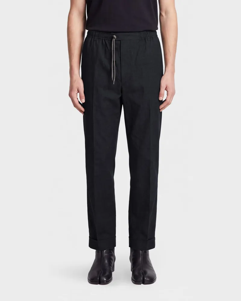 Maison Margiela Hose mit geradem Bein aus Baumwoll-Seiden-Mischung mit Four Stitches Blau
