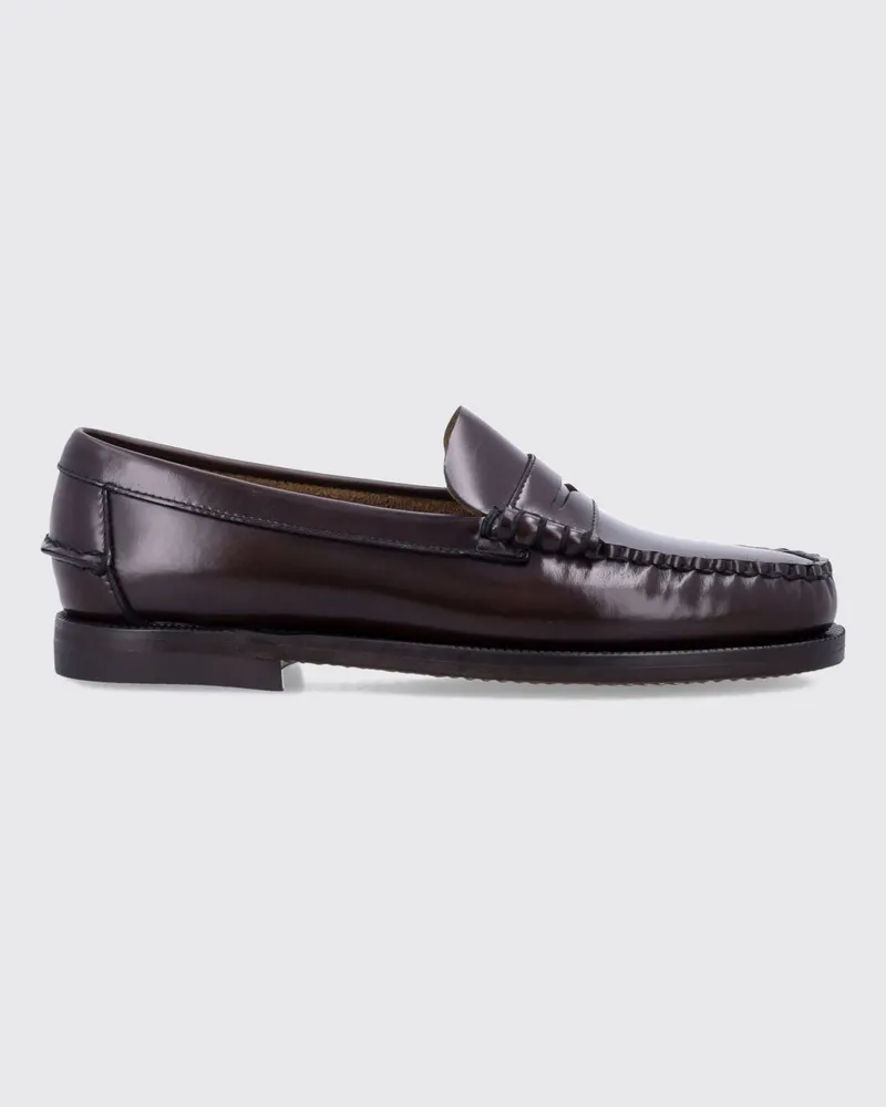 Sebago Classic Dan Pennyloafer aus glattem Kalbsleder mit Riemen Burgunderrot