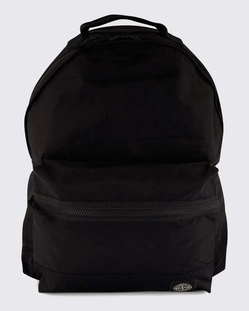 Stone Island Nylon-Rucksack mit verstellbaren Schultergurten und Kompass-Logo-Patch Schwarz