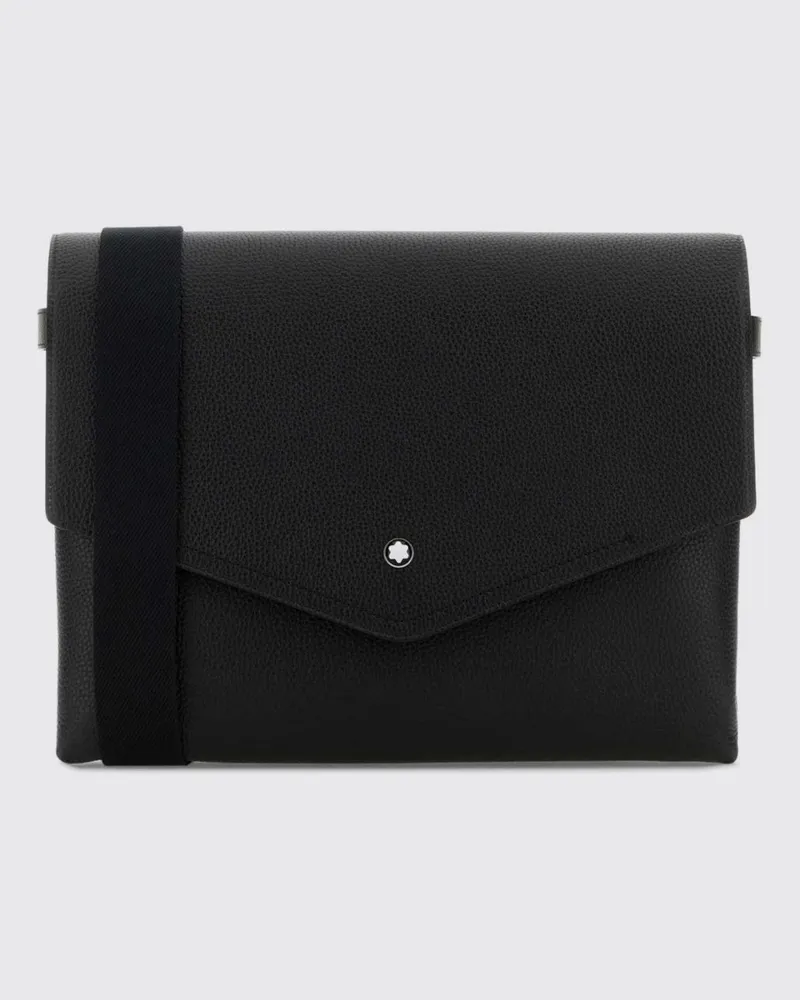 Montblanc Companion Dokumententasche aus genarbtem Leder mit abnehmbarem Schulterriemen Schwarz