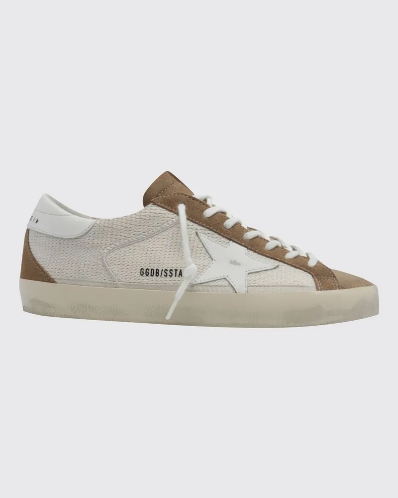 Golden Goose Super-Star Sneakers aus Leder und Veloursleder mit Used-Finish Weiß