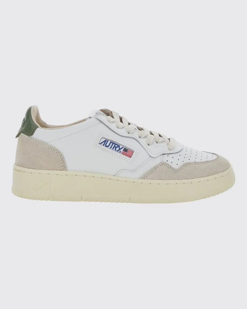 AUTRY Medalist Low Sneaker aus glattem Kalbsleder mit Kontrastdetails Grün