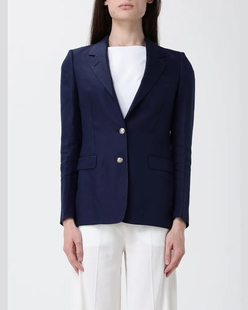 Tagliatore Einreihiger Leinenblazer Blau