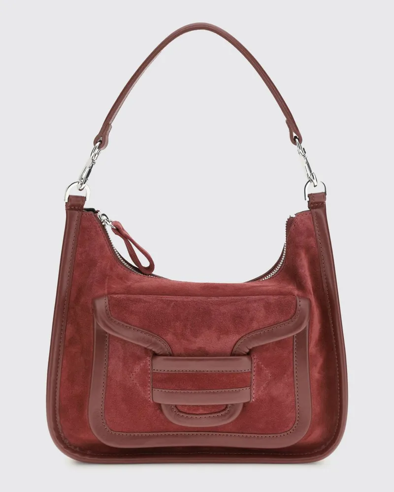 Pierre Hardy Alpha Day Tasche von aus genarbtem Leder Burgunderrot