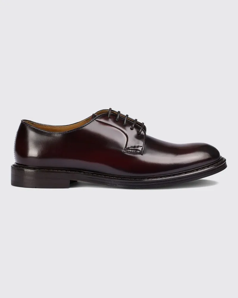 Doucal´s Zeremonielle Derby-Schuhe aus gebürstetem Kalbsleder mit Ledersohle Weinrot