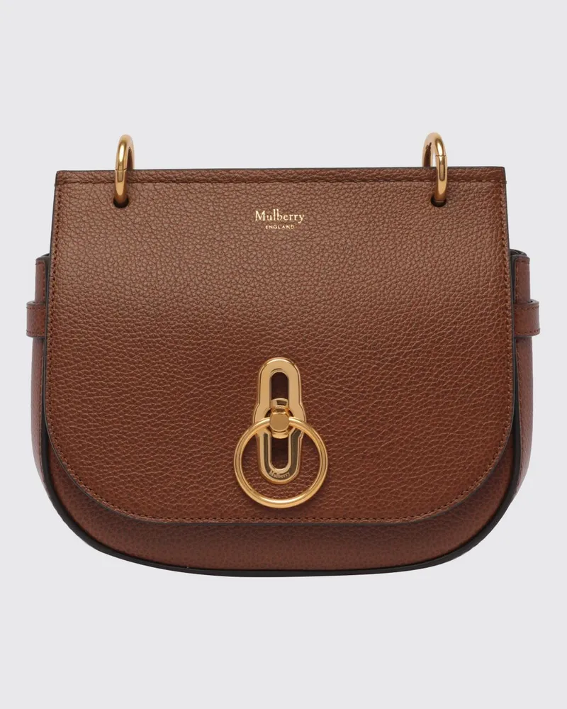 Mulberry Kleine Amberley Umhängetasche aus Leder mit Rider's-Lock-Verschluss Braun