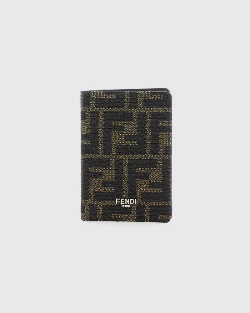 Fendi Faltbares Kartenetui aus technischem Gewebe mit durchgehendem FF-Monogramm Braun