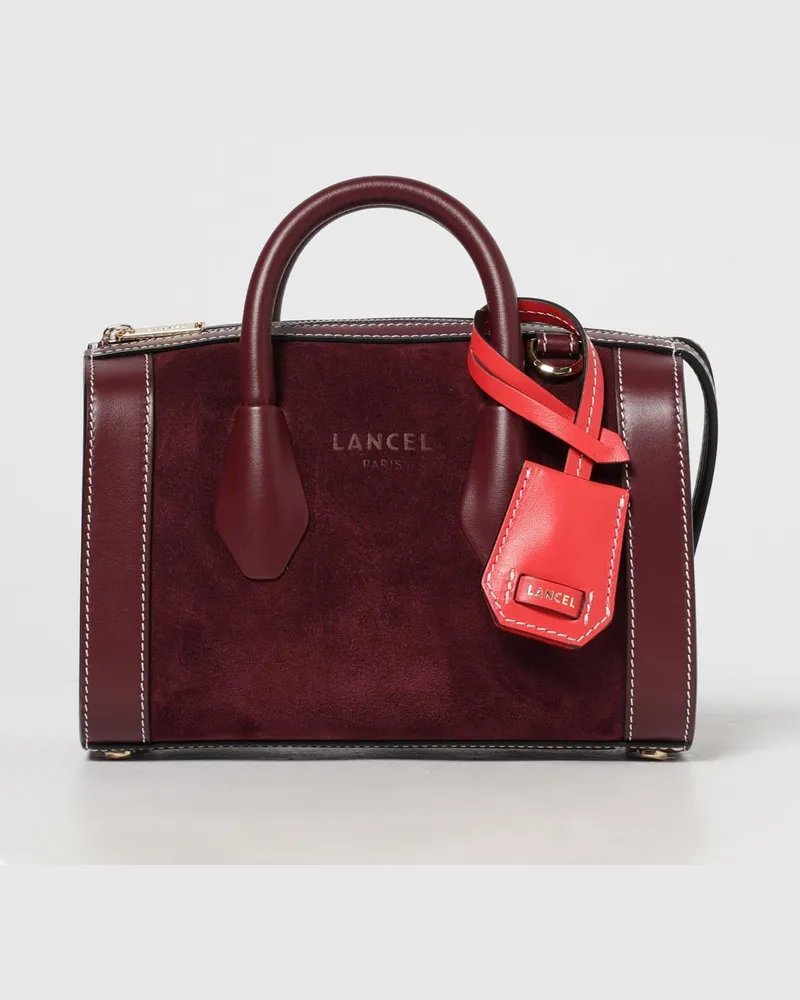 Lancel Schultertasche damen Burgunderrot