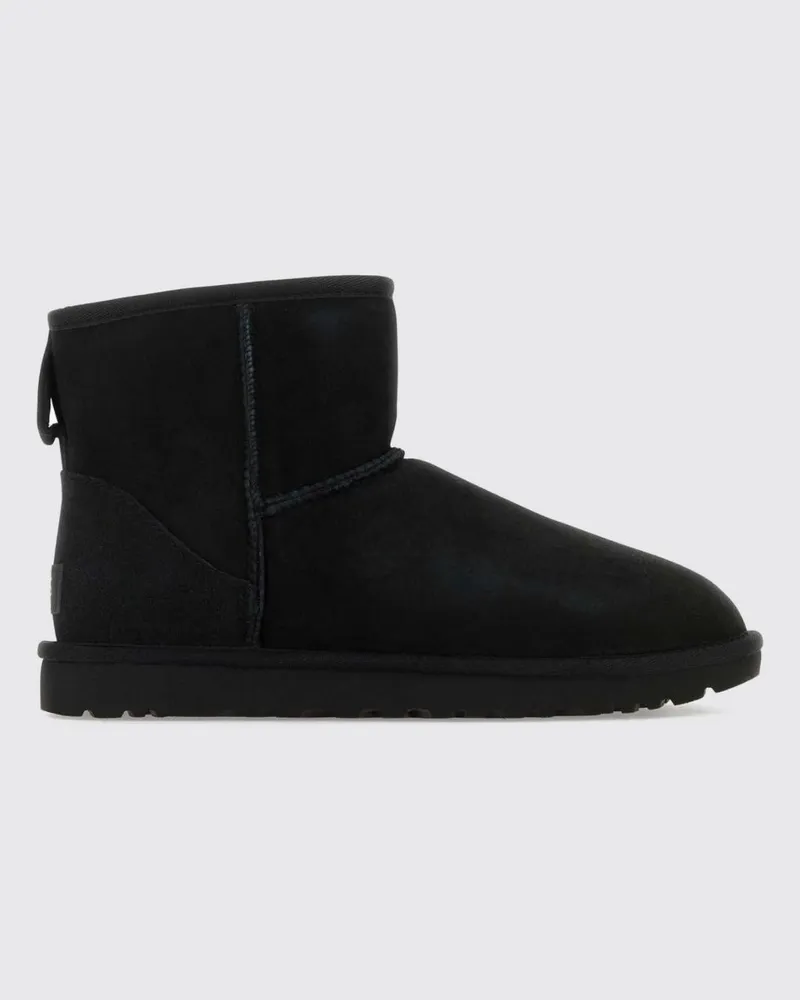UGG Classic Mini II Wildleder-Stiefeletten mit Shearling-Futter Schwarz