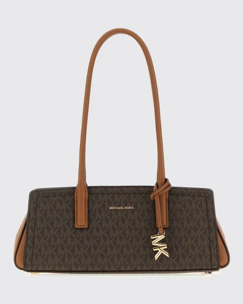 Michael Kors Laila Schultertasche aus Monogram-Canvas mit Logo-Anhänger Gelb
