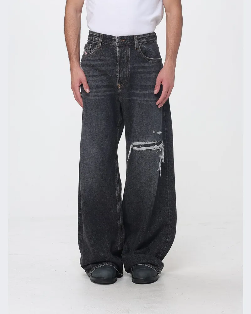 Diesel D-Rise High-Waist Wide-Leg-Jeans aus Distressed-Denim Schwarz