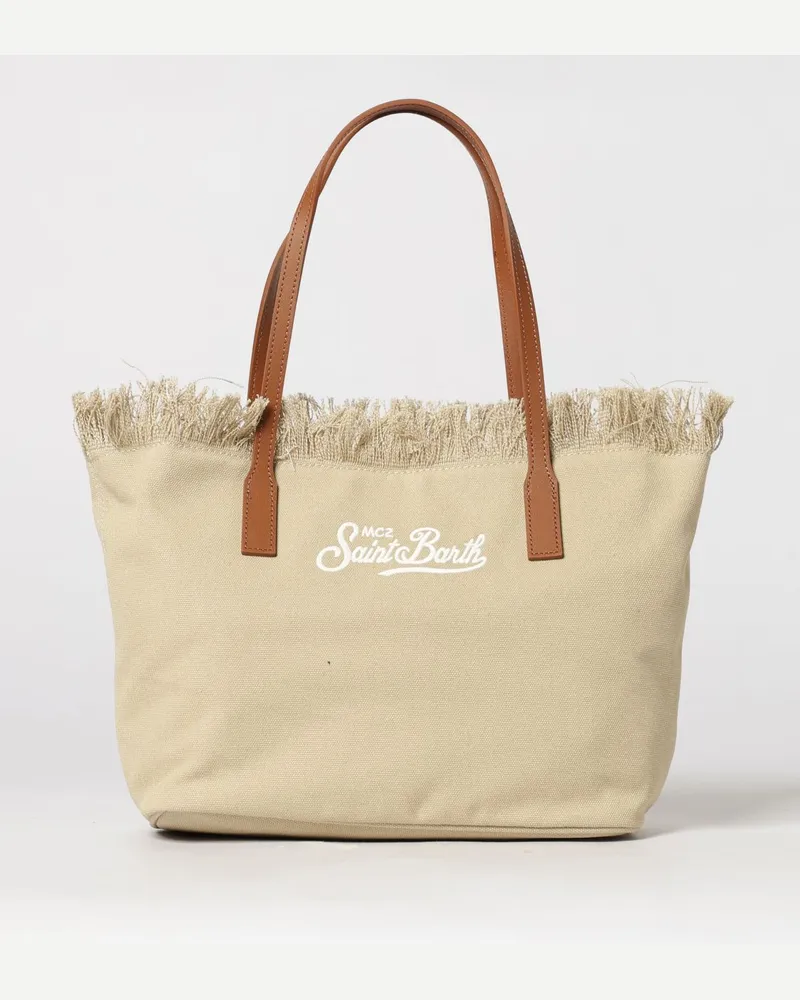 MC2 Saint Barth Baumwolltasche mit gesticktem Logo Beige
