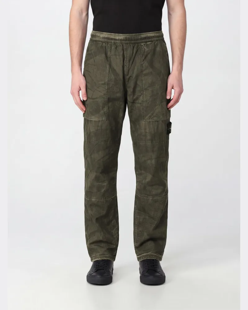 Stone Island Nylonhose mit geradem Bein und Kompass-Logoaufnäher Grau