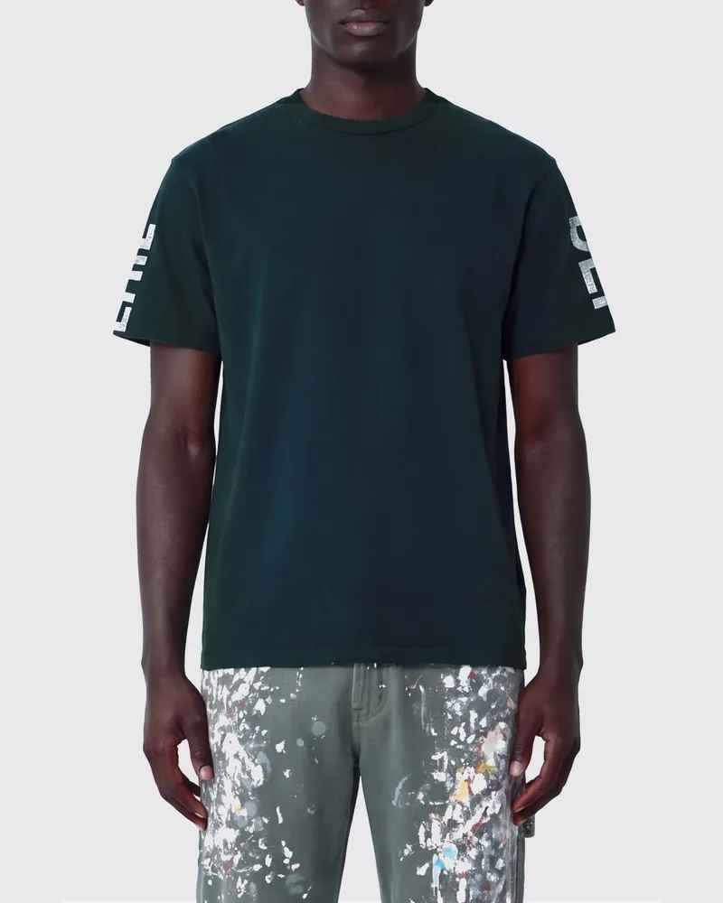 GALLERY DEPT. Baumwoll-T-Shirt von mit kontrastierendem Logo-Print auf Brust und Rücken Schwarz
