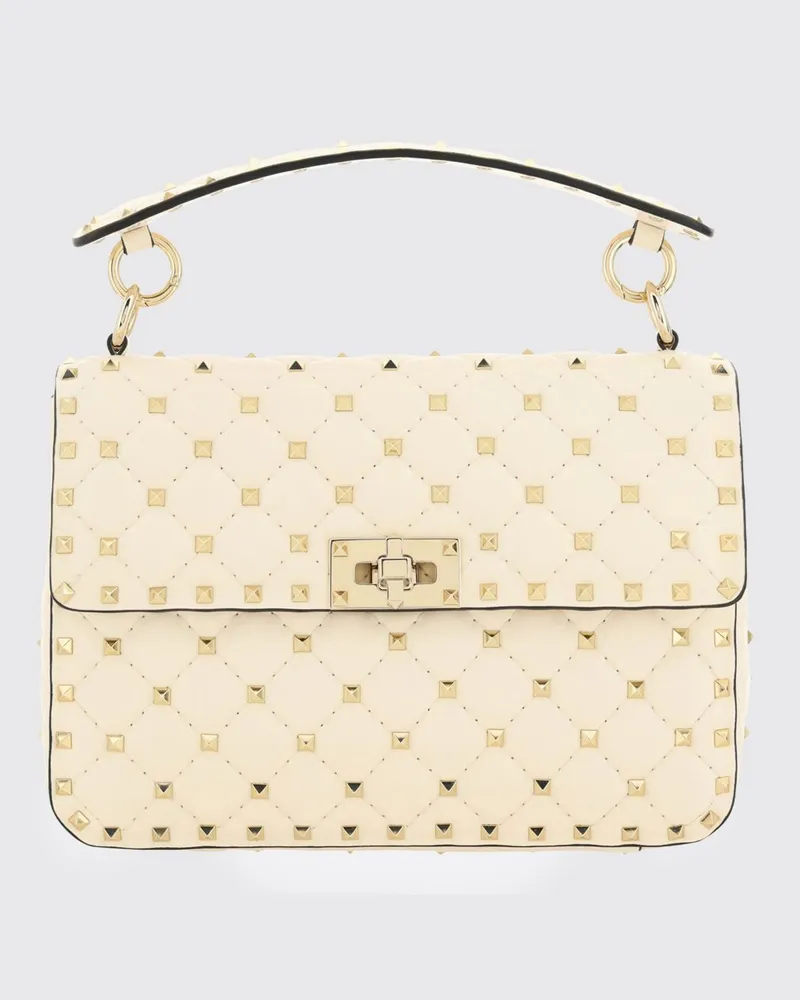 Valentino Garavani Rockstud Spike Mini-Handtasche aus gestepptem Nappa mit Nieten Ivory