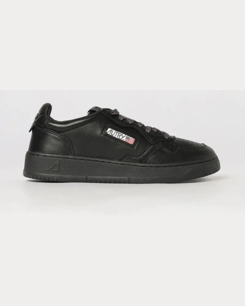 AUTRY Medalist Low Top Sneakers aus zweifarbigem Leder und Wildleder Schwarz