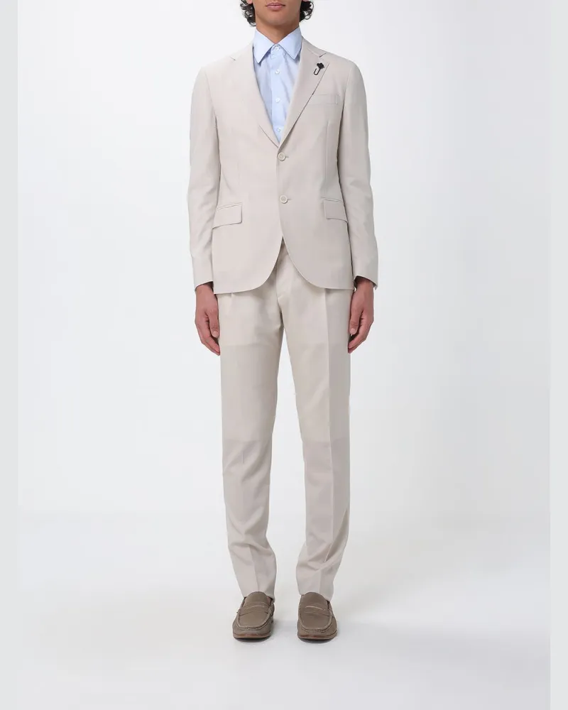 LARDINI Einreihiges Kleid aus Schurwolle Beige