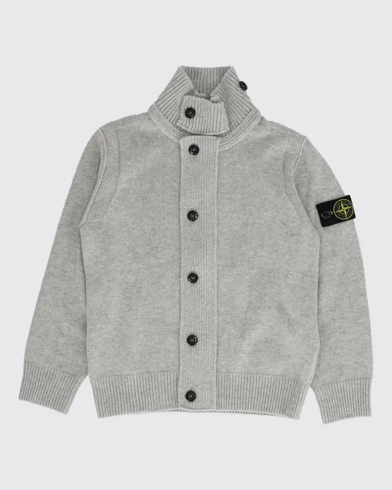Stone Island Rollkragen-Cardigan aus Woll-Kaschmir-Mischung für Jungen Grau